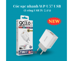 Cóc sạc nhanh WP-U57 USB (1 cổng USB 3V-2.4A)