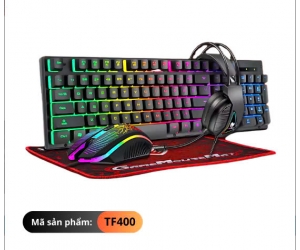 Combo 4in1 Keyboard + Mouse + Tai nghe + Padmouse T-WOLF TF400 LED