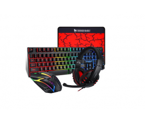 Combo 4in1 Keyboard + Mouse + Tai nghe + Padmouse T-WOLF TF800 LED