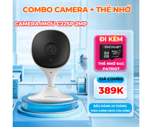 Combo Camera IP Wifi IMOU Cue 2E IPC-C22SP 2MP + Thẻ nhớ MicroSD 64G Patriot Chính hãng