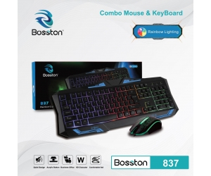 Combo Keyboard + Mouse BOSSTON 837 LED Chính hãng (THAY THẾ CHO BOSSTON D6800, T-WOLF TF800)