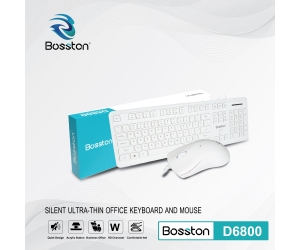 Combo Keyboard + Mouse BOSSTON D6800 Full White Chính hãng