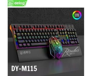 Combo Keyboard + Mouse Deiog M115 Led Black chính hãng (Phím cơ)