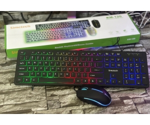 Combo Keyboard + Mouse Simetech KM-120 Black LED