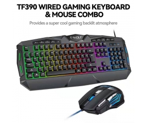 Combo Keyboard + Mouse T-WOLF TF390 Led 7 màu USB (THAY THẾ CHO T-WOLF TF600)