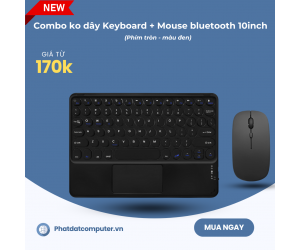  Combo ko dây Keyboard + Mouse bluetooth 10inch (phím tròn) BH12T - Black 