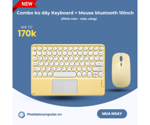 Combo ko dây Keyboard + Mouse bluetooth 10inch (phím tròn) BH12T - Màu Gold 