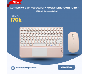 Combo ko dây Keyboard + Mouse bluetooth 10inch (phím tròn) BH12T - Màu Hồng