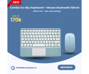  Combo ko dây Keyboard + Mouse bluetooth 10inch (phím tròn) BH12T - Màu xanh dương 