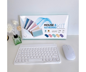 Combo ko dây Keyboard + Mouse bluetooth 10inch (phím tròn) BH12T - White