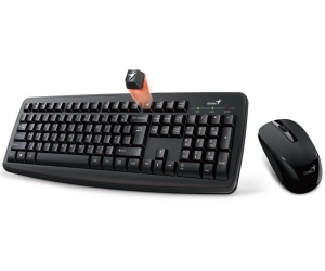 Combo ko dây Keyboard + Mouse GENIUS KM-8100 Chính hãng (Có pin, 1xAAA, 1xAA, Công tắc chuột)