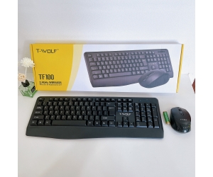 Combo ko dây Keyboard + Mouse T-WOLF TF-100 (Có pin, 1xAA, 1xAA) (THAY THẾ CHO T-WOLF TF770)