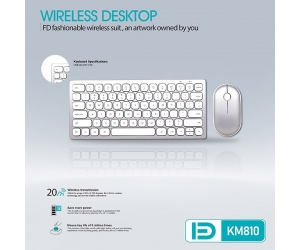 Combo ko dây Keyborad + Mouse FD - KM810 White Chính hãng (20m) 