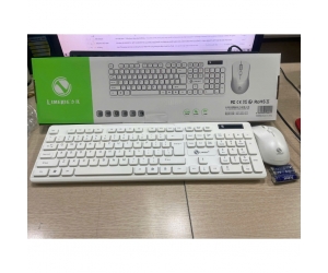 Combo ko dây Keyborad + Mouse Văn Phòng Limeidie W100 USB Màu Trắng RN (Kèm 1pin AA & 2pin AAA)