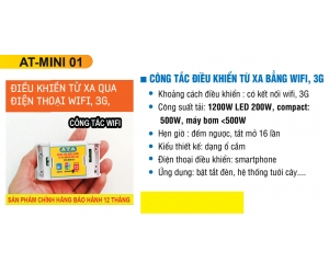 Công tắc điều khiển từ xa bằng 4G, WiFi ATA AT-MINI 01SL 1200W