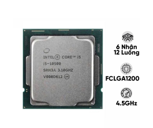 CPU SK 1200 v1 Intel Core i5-10500 Tray (3.1GHz up to 4.5GHz, 6 nhân, 12 luồng, 12MB, 65W)