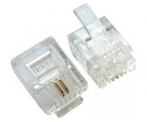 Đầu bấm điện thoại RJ11 2 line (Bịch 100 đầu) FV