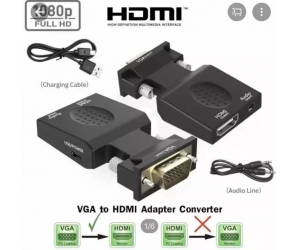 Đầu chuyển VGA to HDMI 6cm (VGA đực sang HDMI cái, có Audio, Box)