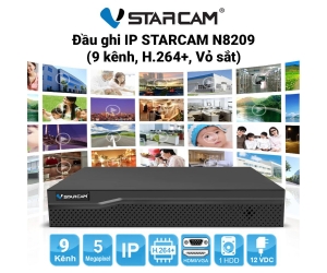 Đầu ghi IP STARCAM N8209 (9 Kênh, H.264+/H.264, Vỏ sắt)
