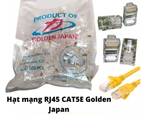 Đầu mạng RJ45 GOLDEN JAPAN CAT5E (100c/túi) - LOGO