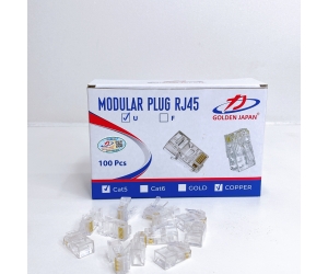 Đầu mạng RJ45 GOLDEN JAPAN CAT5E (100c/túi) - LOGO