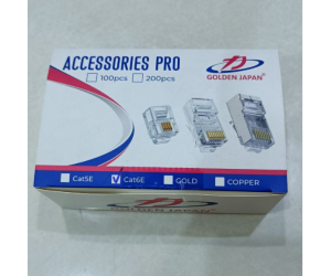 Đầu mạng RJ45 GOLDEN JAPAN CAT6E Chống nhiễu (100c/hộp) - LOGO