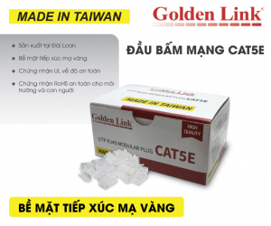 Đầu mạng RJ45 GOLDEN LINK TAIWAN UTP CAT5E Mạ vàng (100c/hộp)