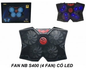 Đế tản nhiệt Laptop Cooling Pad S400 - 4 FAN có LED