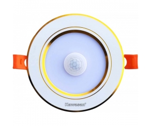 Đèn âm trần cảm ứng hồng ngoại KAWASAN DSB12W FV (nhôm đúc, viền trắng, viền vàng,Lỗ khoét 110mm) 