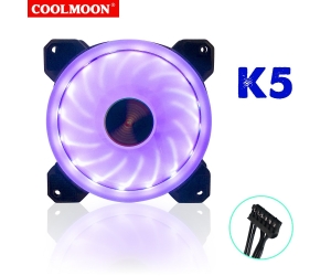 Fan case 12cm COOLMOON K5 LED RGB (Fan lẻ lắp thêm cho bộ kit)