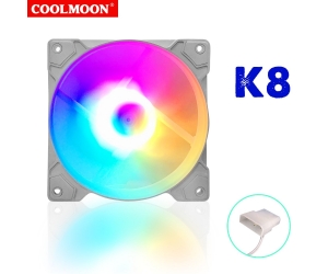 Fan case 12cm COOLMOON K8 LED White