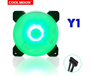 Fan case 12cm COOLMOON Y1 LED RGB (Fan lẻ lắp thêm cho bộ kit)