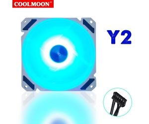 Fan case 12cm COOLMOON Y2 LED RGB White (Fan lẻ lắp thêm cho bộ kit)
