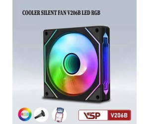 Fan Case 12cm VSP V206B Đen Led RGB (Vô cực, Cắm trực tiếp lên nguồn, Nobox)