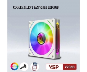 Fan Case 12cm VSP V206B Trắng Led RGB (Vô cực, Cắm trực tiếp lên nguồn, Nobox)