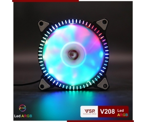 Fan case VSP V208 Led RGB Tự Chuyển màu 12cm (THAY THẾ CHO V202 TẠM HẾT, COOLMOON K1, M1)
