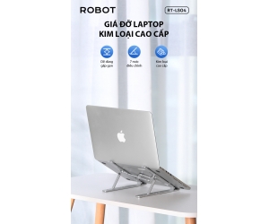 Giá đỡ laptop kim loại cao cấp ROBOT RT-LS04 Silve (Kích thước dưới 17.3 inch)