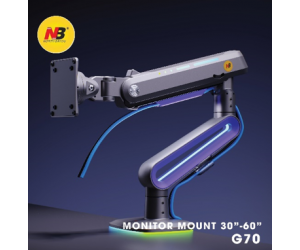 Giá đỡ LCD (Monitor Arm) NORTH BAYOU G70 Dark Gray (32'-60', 2-20kg, Kẹp bàn, Có sẵn LED RGB) Chính hãng