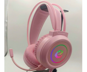  Headphone Gaming Chữ E JRS Pink Led FV (Jack cắm USB 7.1, Mic dài) (Vỏ hộp Arigato) 