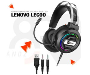 Headphone LECOO HT401 LED Box Chính hãng (1 jack 3.5mm TRRS Headset + Jack USB Led)