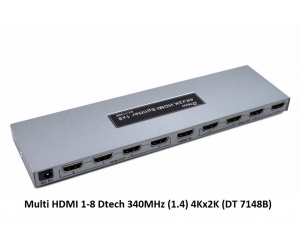 Hub 1HDMI ra 8HDMI Dtech 340 MHz (1.4) 4Kx2K DT 7148B