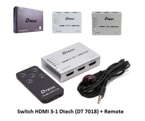 Hub HDMI 3HDMI ra 1HDMI Dtech DT-7018 (Có Remote) FV