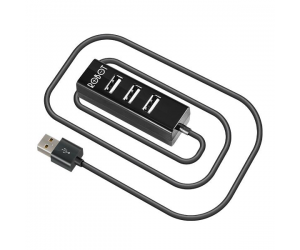 Hub USB 2.0 4 port ROBOT H140-80 Black Chính hãng (Dây dài 80cm)