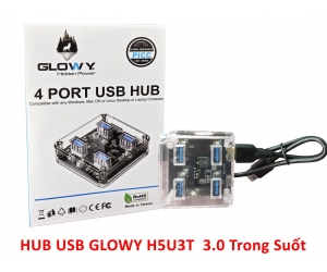 Hub USB 3.0 4 port GLOWAY H5U3T Trong suốt Chính hãng