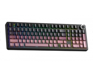 Keyboard AULA F99 PRO Black-Pink Chính hãng FV (Phím cơ, 99 keys, Reaper Switch, TRIPLE-MODE)
