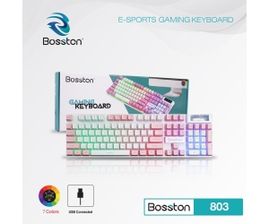 Keyboard BOSSTON 803 White Pink LED USB
