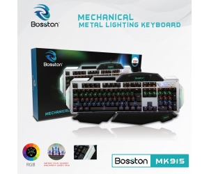 Keyboard BOSSTON MK915 Chính hãng (Phím cơ, Blue switch, 10 chế độ LED)