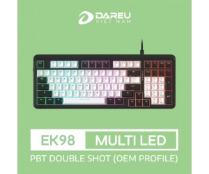 Keyboard Dareu EK98 White-black (MULTI LED) (Dream switch) (Phím cơ)