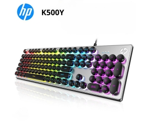 Keyboard HP K500Y Gaming Black Led RGB USB (Phím cơ, nút tròn, 104 phím)