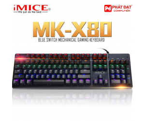 Keyboard iMICE MK-X80 (Phím cơ, Gaming, 10 chế độ LED)